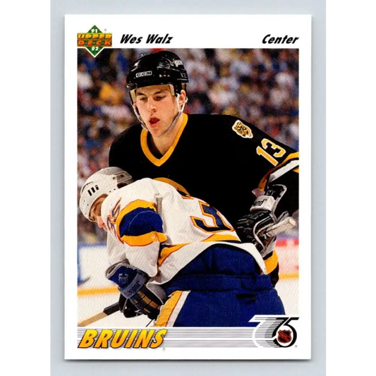 1991-92 Upper Deck #123 Wes Walz NM-MT Boston Bruins Hockey Card Image 1