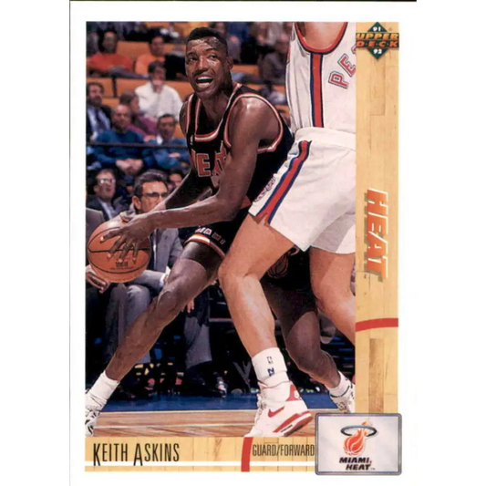 1991-92 Upper Deck #130 Keith Askins NM-MT RC Rookie Miami Heat Basketball Card Image 1
