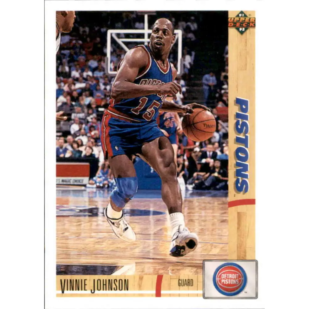 1991-92 Upper Deck #132 Vinnie Johnson NM-MT Detroit Pistons Basketball Card Image 1
