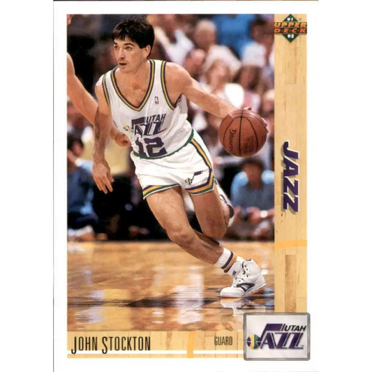 1991-92 Upper Deck #136 John Stockton NM-MT Utah Jazz Basketball Card Image 1