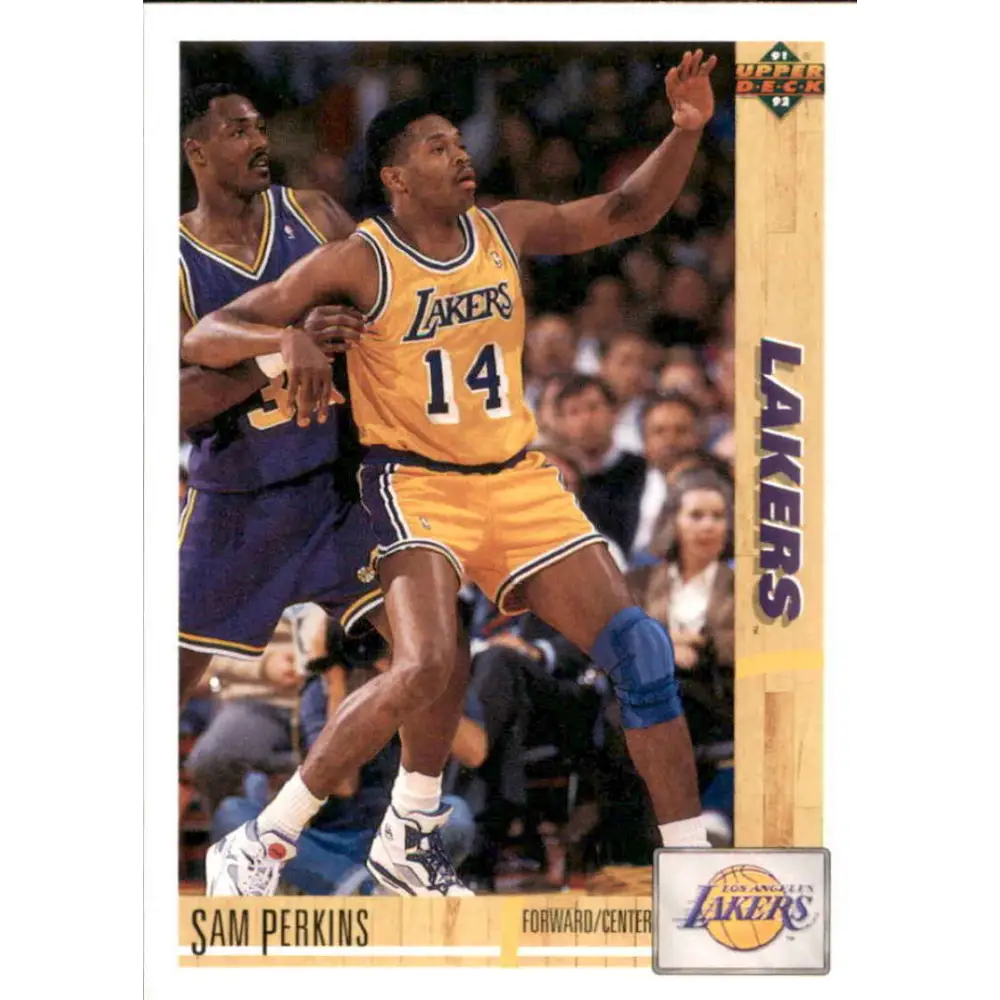 1991-92 Upper Deck #144 Sam Perkins NM-MT Los Angeles Lakers Basketball Card Image 1