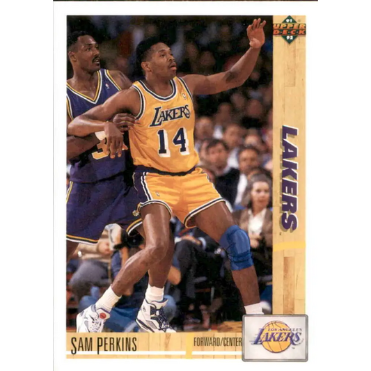 1991-92 Upper Deck #144 Sam Perkins NM-MT Los Angeles Lakers Basketball Card Image 1
