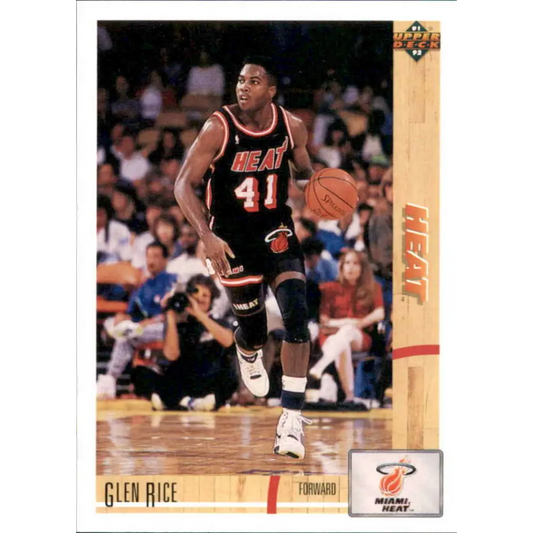 1991-92 Upper Deck #147 Glen Rice NM-MT Miami Heat Basketball Card Image 1