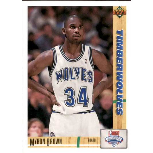 1991-92 Upper Deck #15 Myron Brown NM-MT Minnesota Timberwolves Basketball Card Image 1