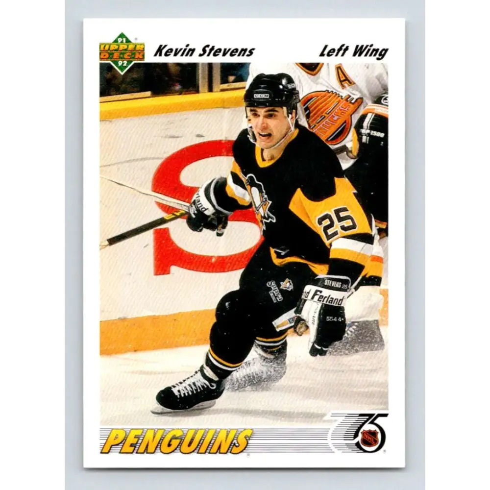 1991-92 Upper Deck #154 Kevin Stevens NM-MT Pittsburgh Penguins Hockey Card Image 1