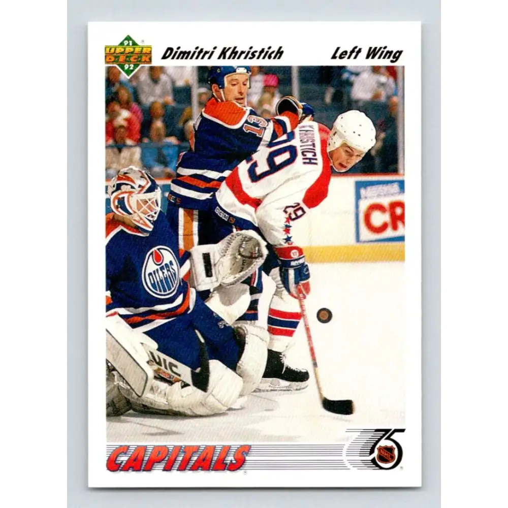 1991-92 Upper Deck #157 Dimitri Khristich NM-MT Washington Capitals Hockey Card Image 1