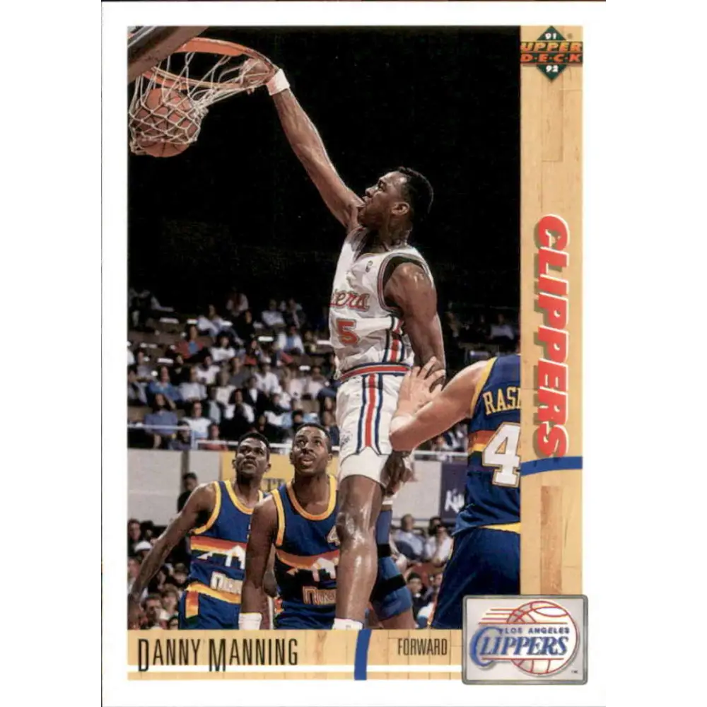 1991-92 Upper Deck #164 Danny Manning NM-MT Los Angeles Clippers Basketball Card Image 1