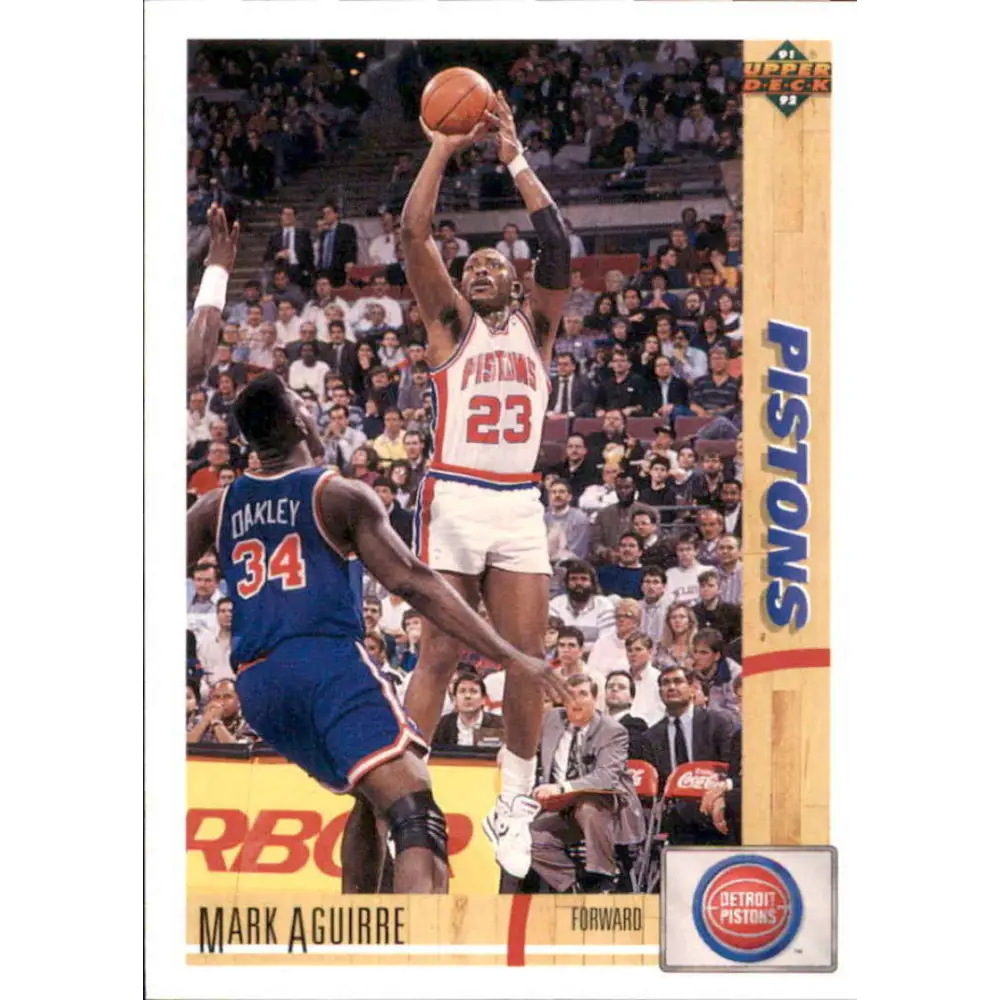 1991-92 Upper Deck #165 Mark Aguirre NM-MT Detroit Pistons Basketball Card Image 1