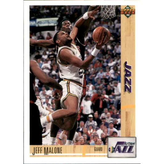 1991-92 Upper Deck #166 Jeff Malone NM-MT Utah Jazz Basketball Card Image 1