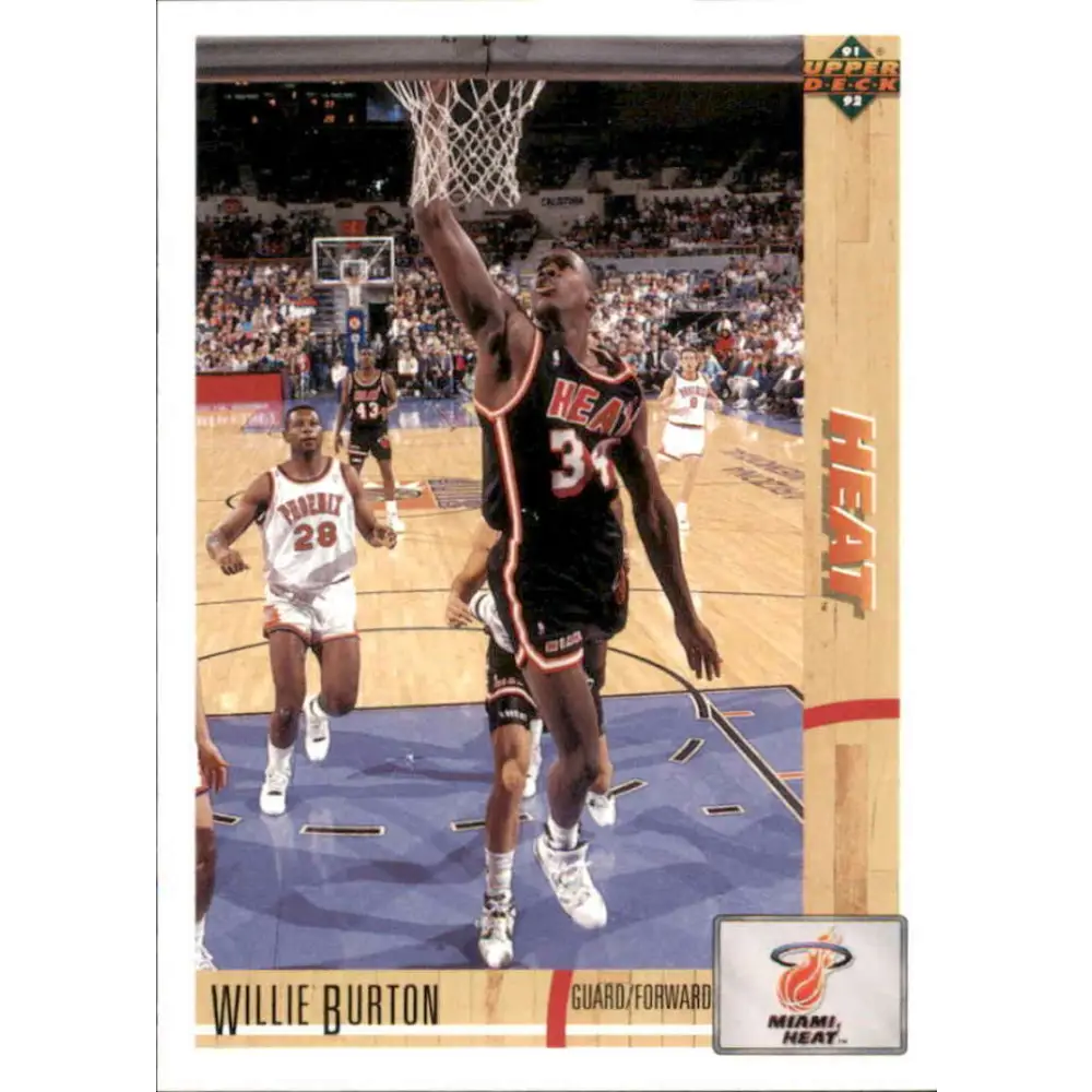 1991-92 Upper Deck #168 Willie Burton NM-MT Miami Heat Basketball Card Image 1