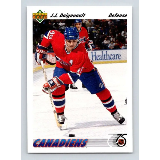 1991-92 Upper Deck #170 J.J. Daigneault NM-MT Montreal Canadiens Hockey Card Image 1