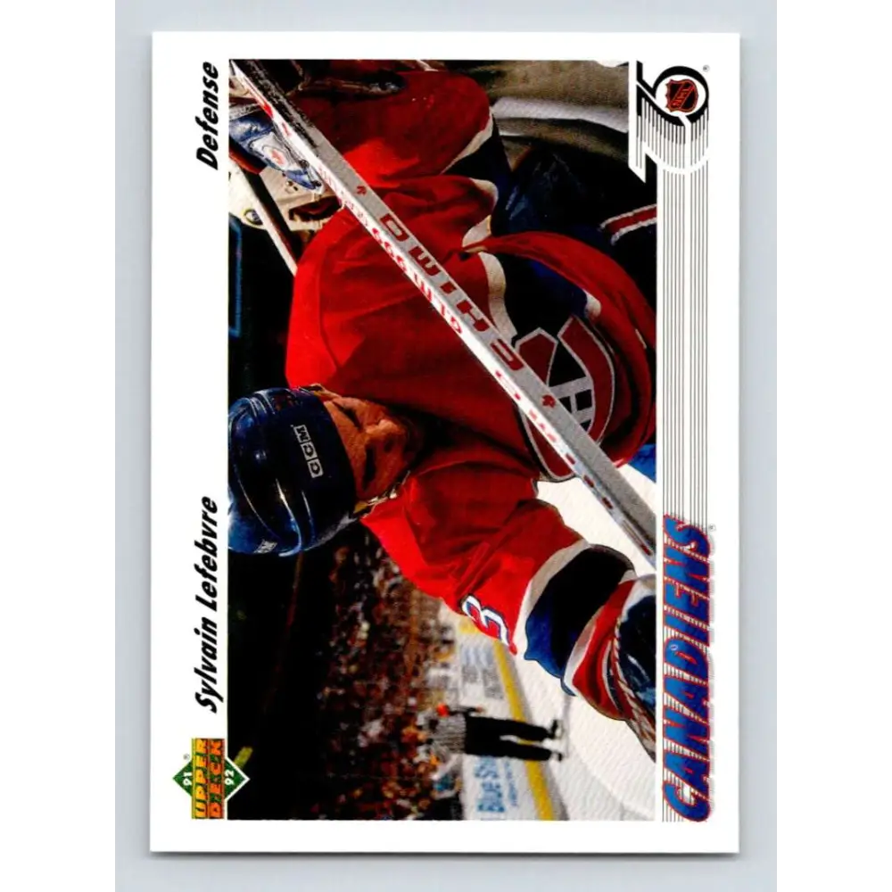 1991-92 Upper Deck #171 Sylvain Lefebvre NM-MT Montreal Canadiens Hockey Card Image 1