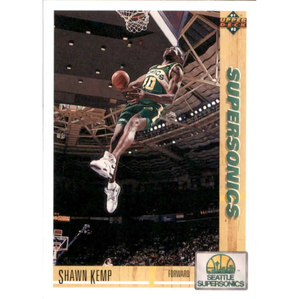 1991-92 Upper Deck #173 Shawn Kemp NM-MT Seattle SuperSonics Basketball Card Image 1