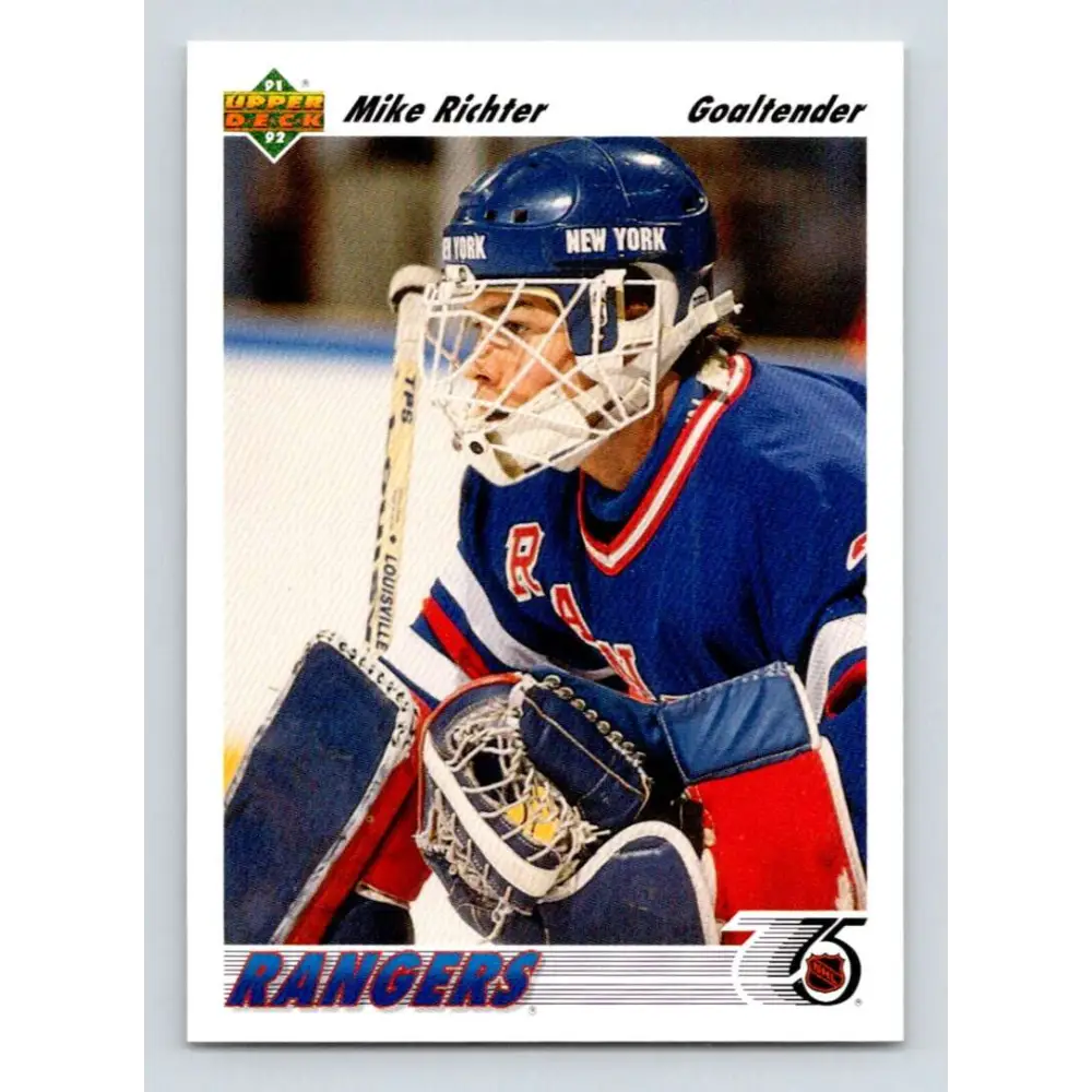 1991-92 Upper Deck #175 Mike Richter NM-MT New York Rangers Hockey Card Image 1