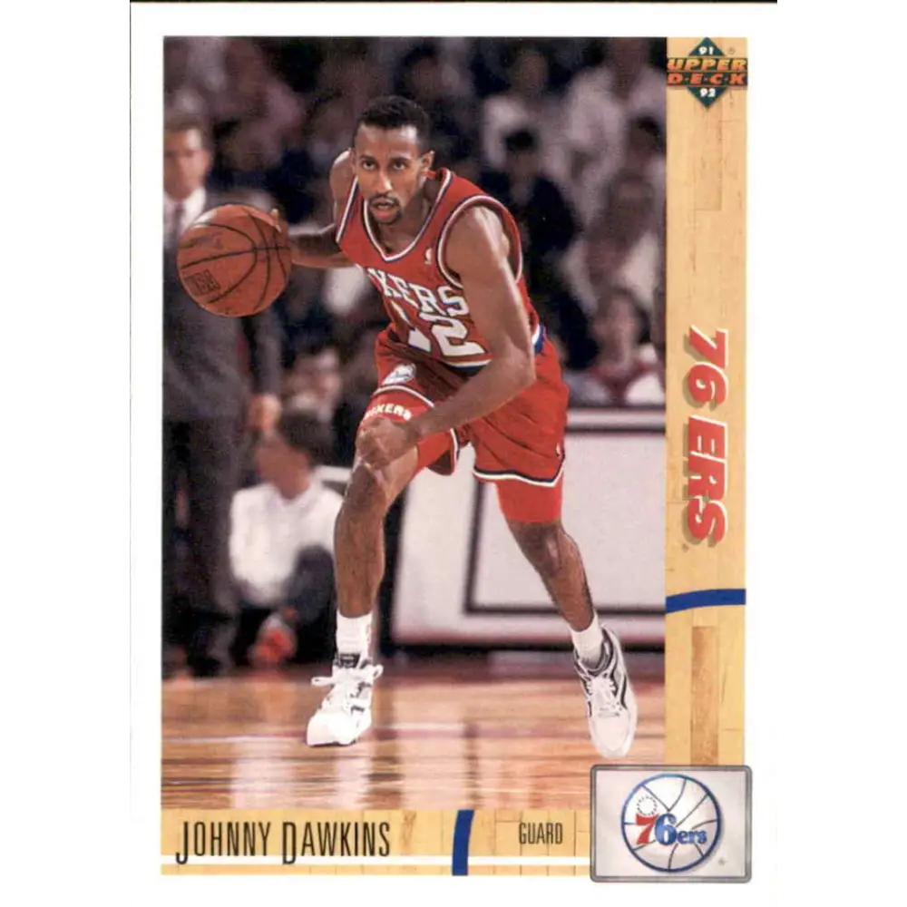1991-92 Upper Deck #176 Johnny Dawkins NM-MT Philadelphia 76ers Basketball Card Image 1