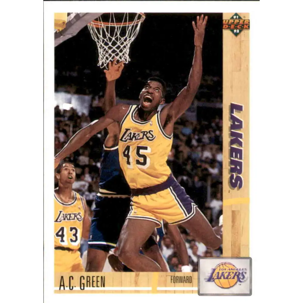 1991-92 Upper Deck #177 A.C. Green NM-MT Los Angeles Lakers Basketball Card Image 1