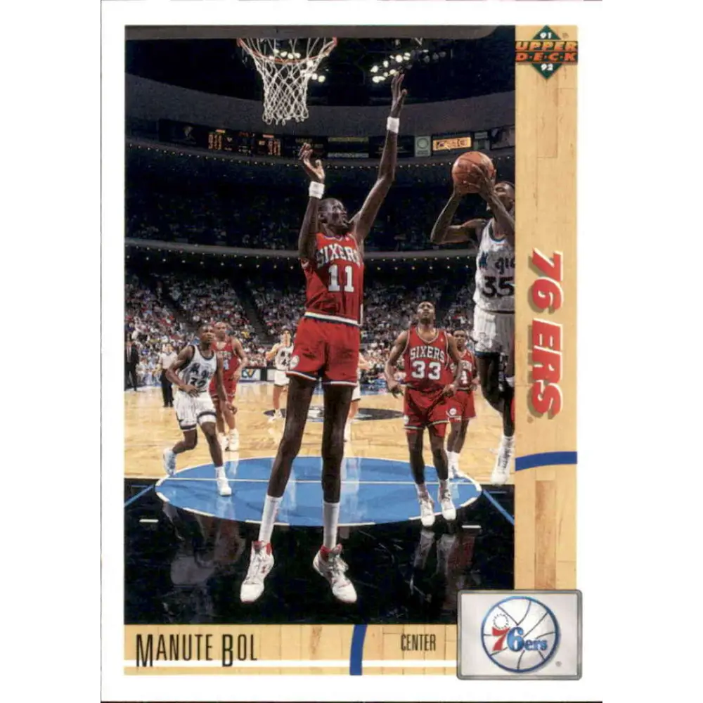 1991-92 Upper Deck #178 Manute Bol NM-MT Philadelphia 76ers Basketball Card Image 1