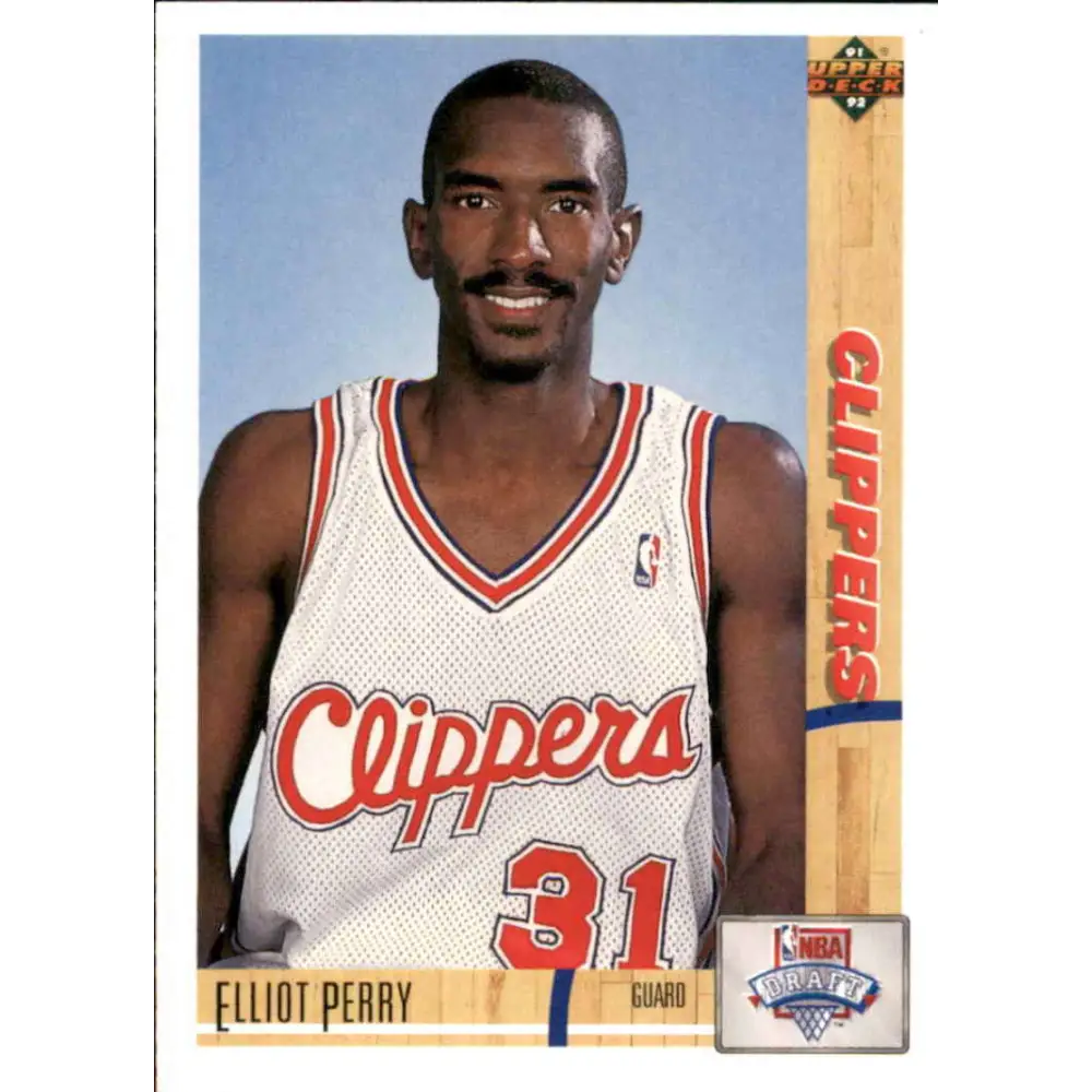 1991-92 Upper Deck #18 Elliot Perry NM-MT RC Rookie Los Angeles Clippers Basketball Card Image 1