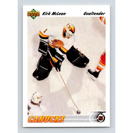1991-92 Upper Deck #191 Kirk McLean NM-MT Vancouver Canucks Hockey Card Image 1