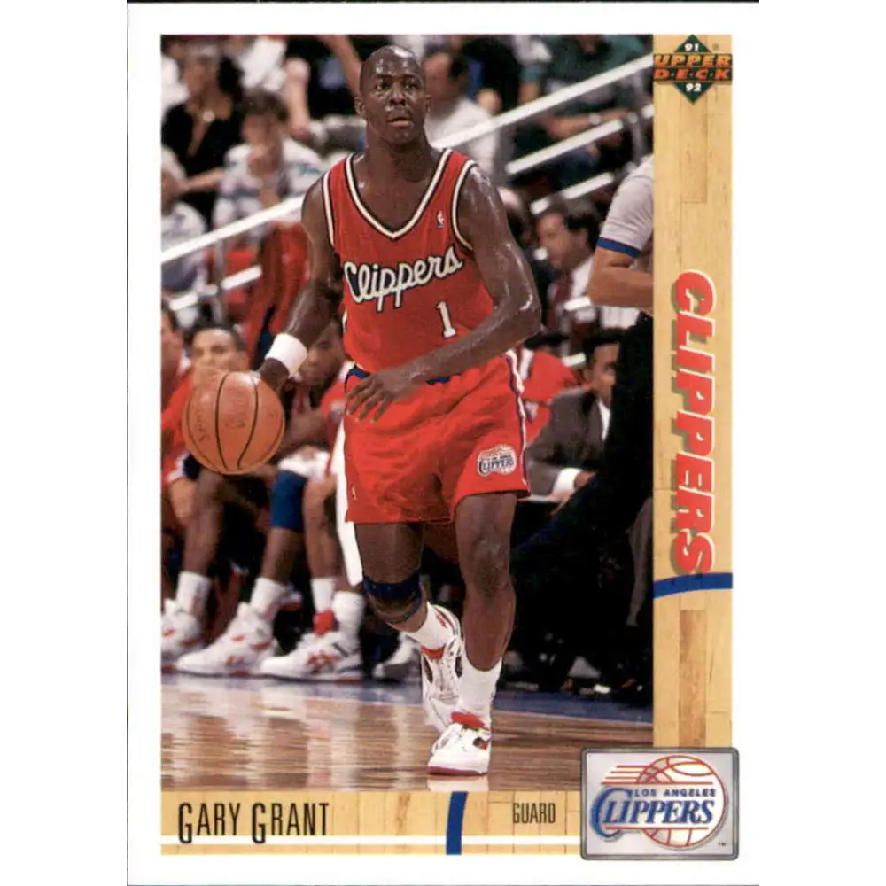 1991-92 Upper Deck #195 Gary Grant NM-MT Los Angeles Clippers Basketball Card Image 1