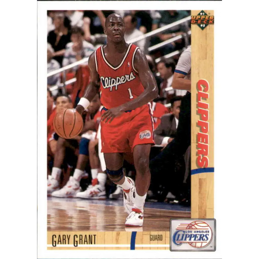 1991-92 Upper Deck #195 Gary Grant NM-MT Los Angeles Clippers Basketball Card Image 1