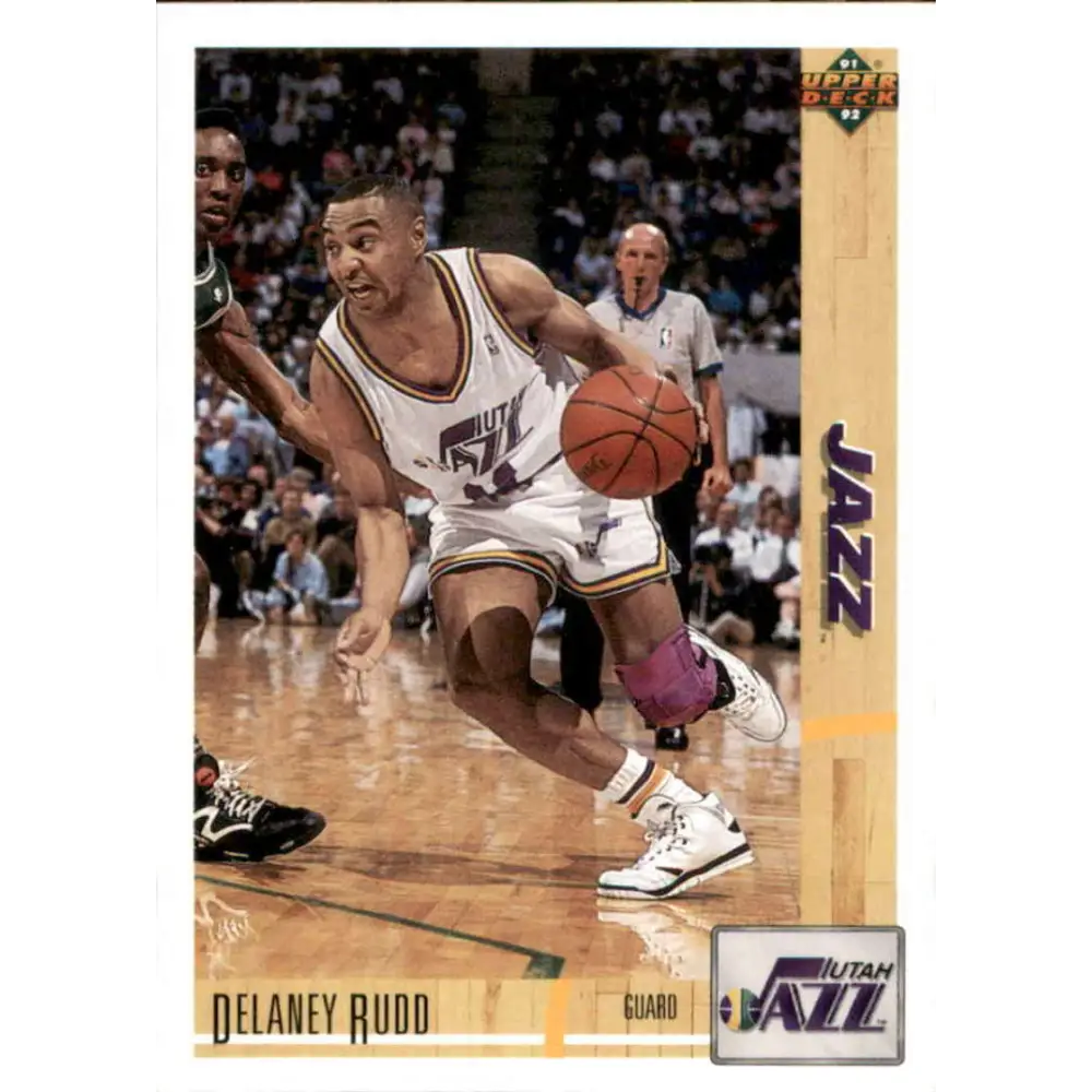 1991-92 Upper Deck #197 Delaney Rudd NM-MT Utah Jazz Basketball Card Image 1