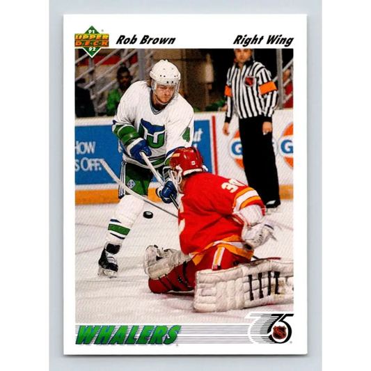 1991-92 Upper Deck #198 Rob Brown NM-MT Hockey Card Image 1
