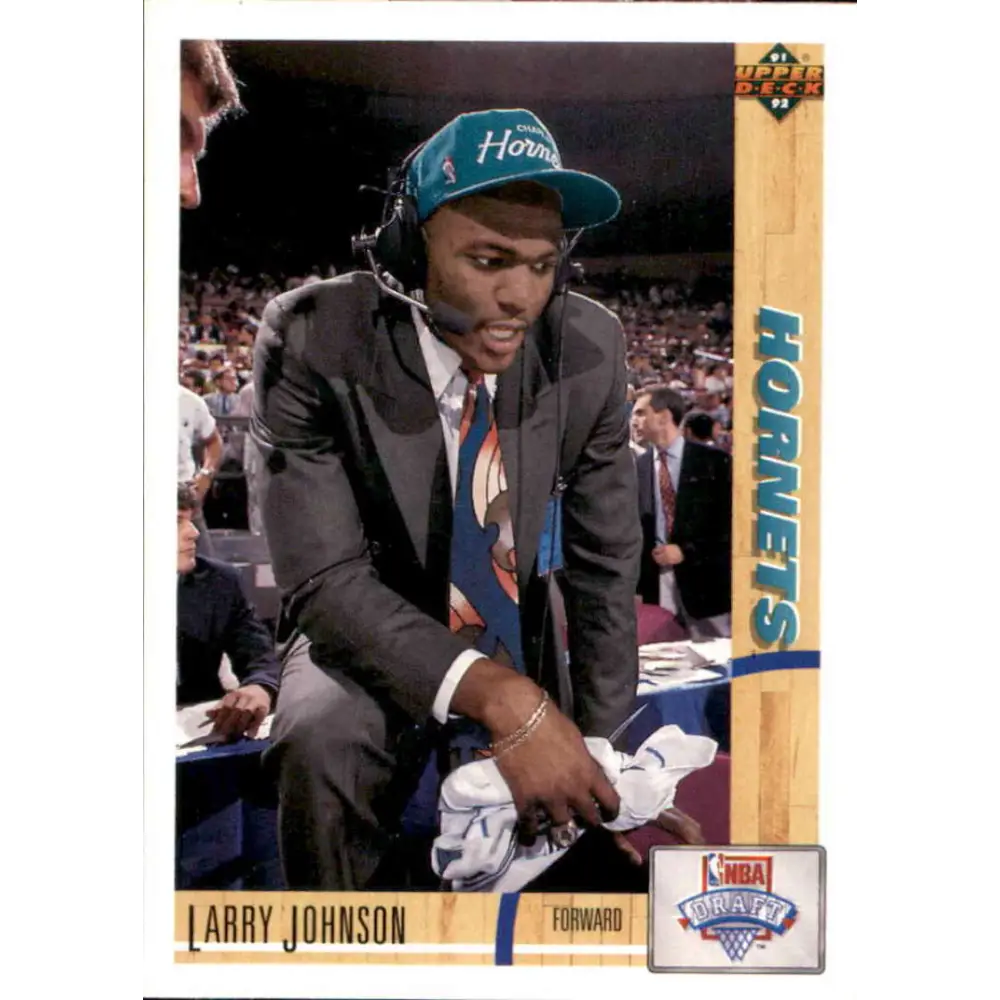 1991-92 Upper Deck #2 Larry Johnson NM-MT RC Rookie Charlotte Hornets Basketball Card Image 1