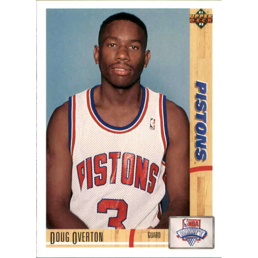 1991-92 Upper Deck #20 Doug Overton NM-MT RC Rookie Detroit Pistons Basketball Card Image 1
