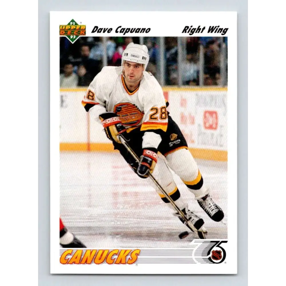 1991-92 Upper Deck #202 Dave Capuano NM-MT Vancouver Canucks Hockey Card Image 1