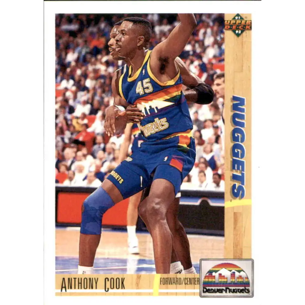 1991-92 Upper Deck #203 Anthony Cook NM-MT Denver Nuggets Basketball Card Image 1