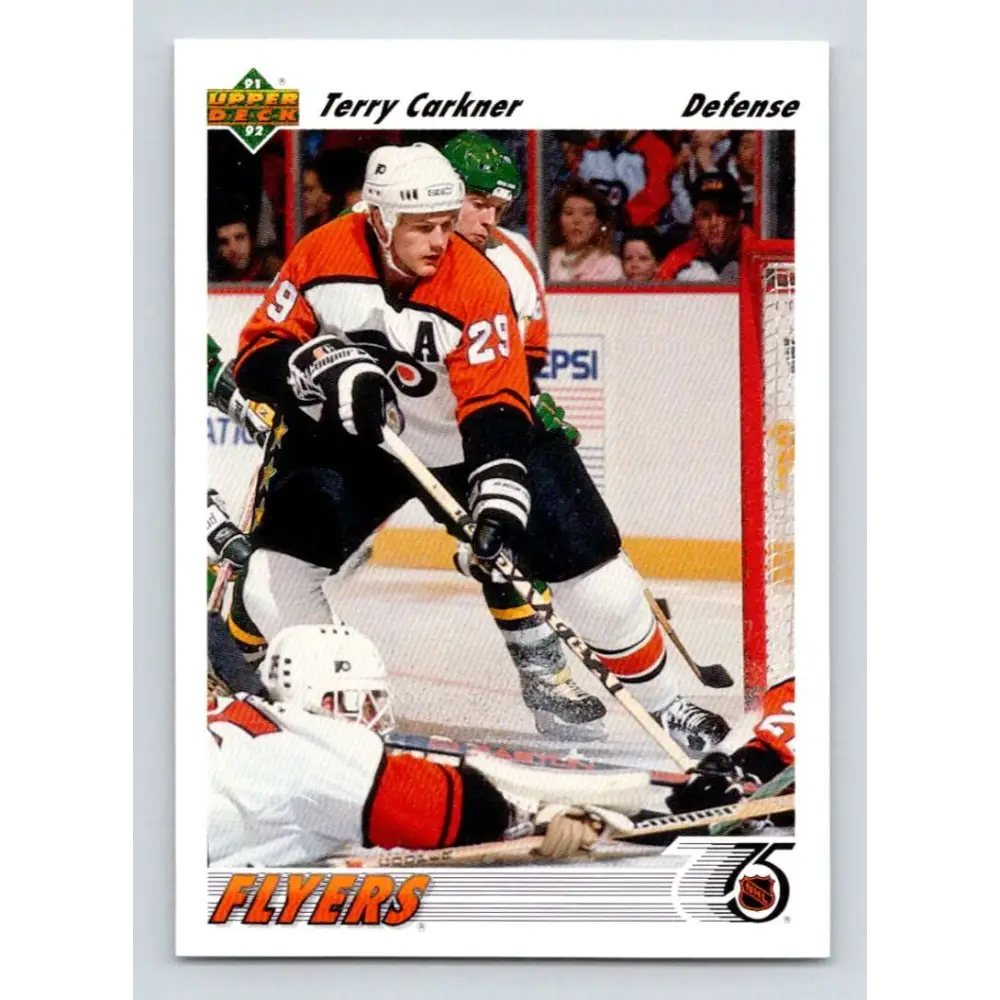 1991-92 Upper Deck #204 Terry Carkner NM-MT Philadelphia Flyers Hockey Card Image 1
