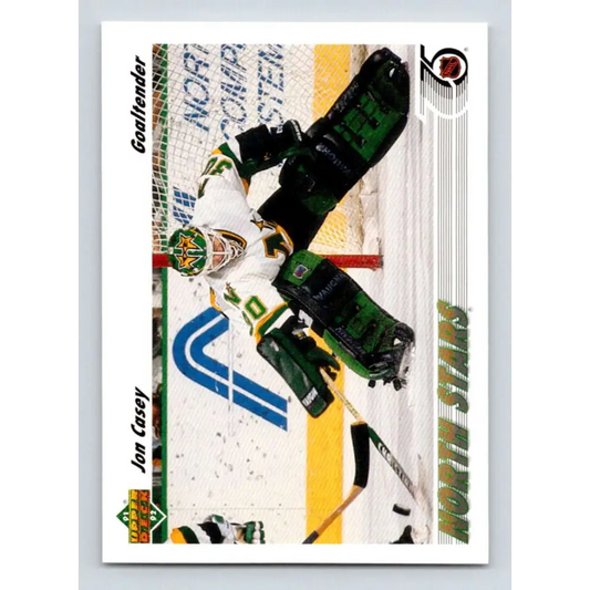 1991-92 Upper Deck #205 Jon Casey NM-MT Minnesota North Stars Hockey Card Image 1