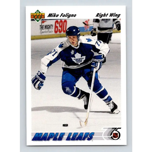 1991-92 Upper Deck #212 Mike Foligno NM-MT Hockey Card Image 1