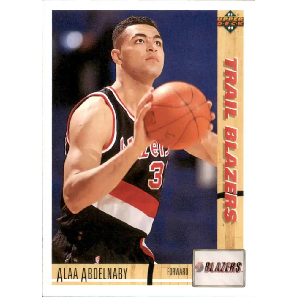 1991-92 Upper Deck #213 Alaa Abdelnaby NM-MT Portland Trail Blazers Basketball Card Image 1