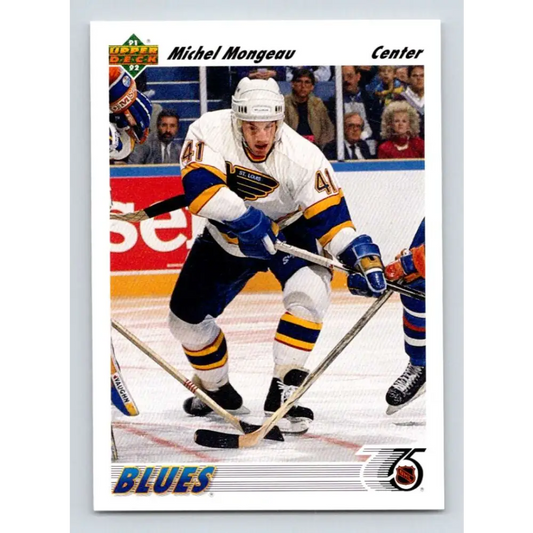 1991-92 Upper Deck #213 Michel Mongeau NM-MT Hockey Card Image 1