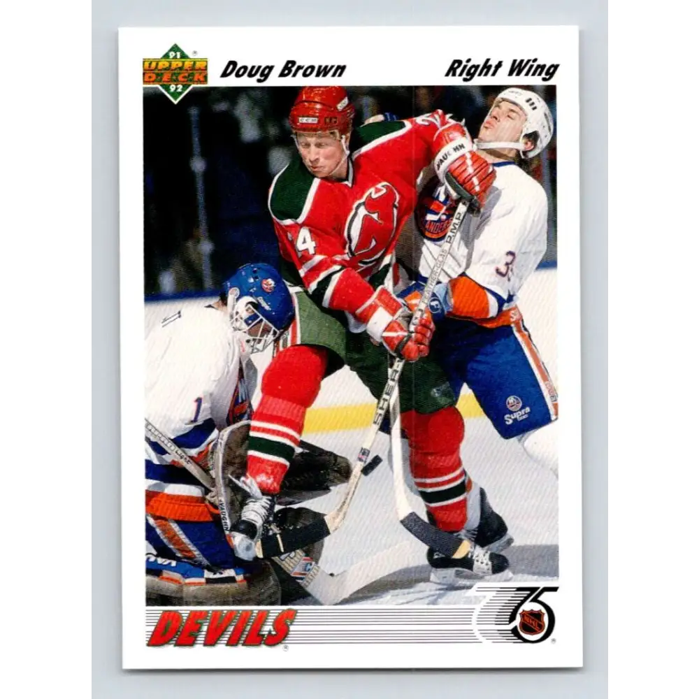 1991-92 Upper Deck #214 Doug Brown NM-MT New Jersey Devils Hockey Card Image 1