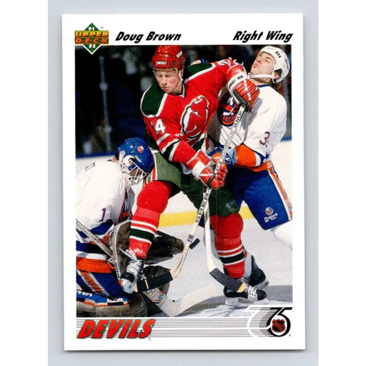 1991-92 Upper Deck #214 Doug Brown NM-MT New Jersey Devils Hockey Card Image 1