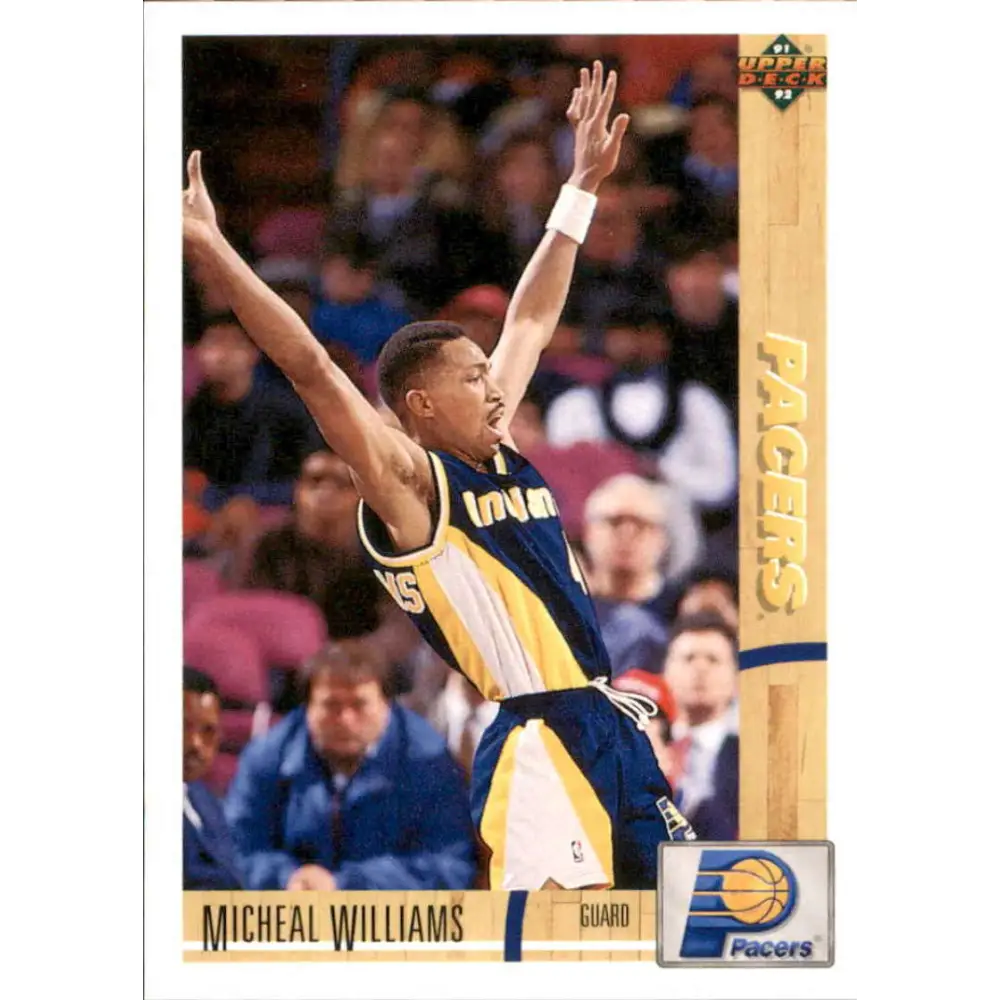 1991-92 Upper Deck #215 Micheal Williams NM-MT Indiana Pacers Basketball Card Image 1