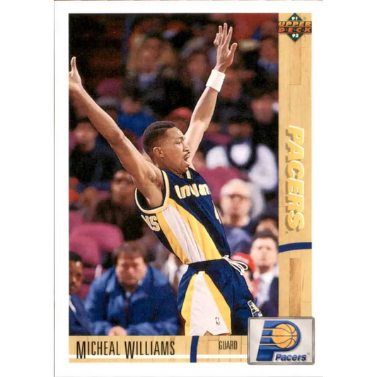 1991-92 Upper Deck #215 Micheal Williams NM-MT Indiana Pacers Basketball Card Image 1