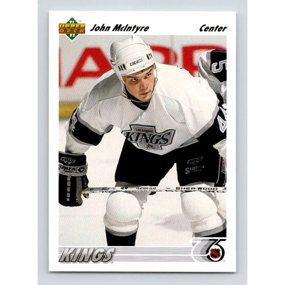 1991-92 Upper Deck #218 John McIntyre NM-MT Los Angeles Kings Hockey Card Image 1