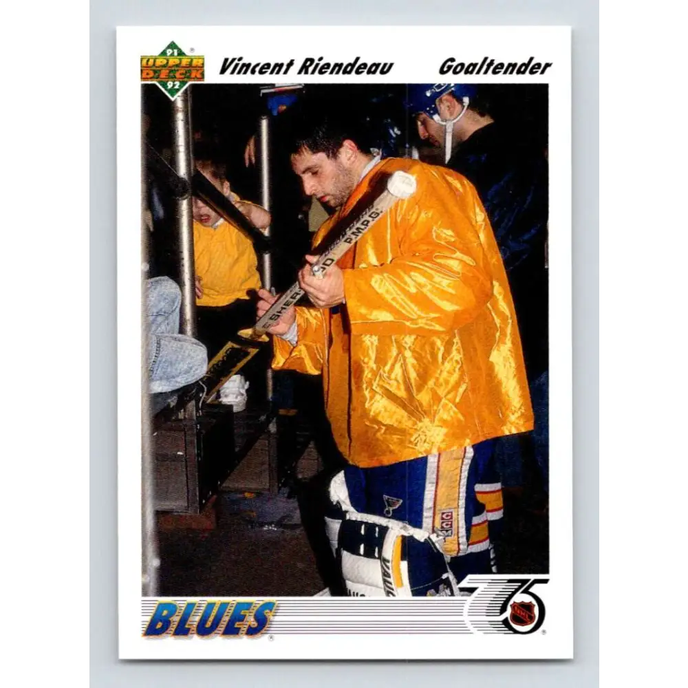 1991-92 Upper Deck #220 Vincent Riendeau NM-MT Hockey Card Image 1