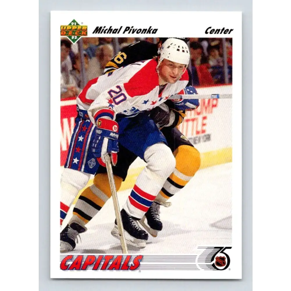 1991-92 Upper Deck #229 Michal Pivonka NM-MT Washington Capitals Hockey Card Image 1