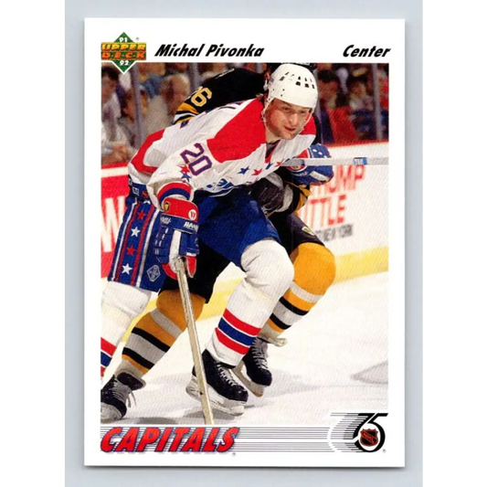 1991-92 Upper Deck #229 Michal Pivonka NM-MT Washington Capitals Hockey Card Image 1