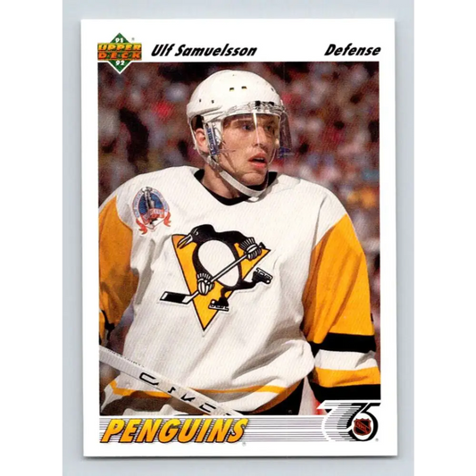 1991-92 Upper Deck #230 Ulf Samuelsson NM-MT Pittsburgh Penguins Hockey Card Image 1