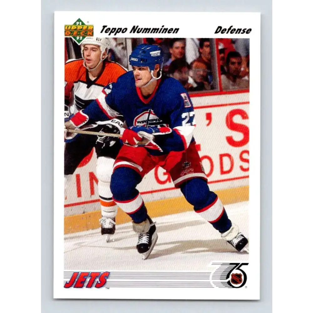 1991-92 Upper Deck #240 Teppo Numminen NM-MT Winnipeg Jets Hockey Card Image 1
