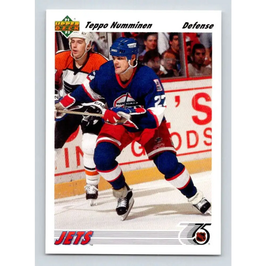 1991-92 Upper Deck #240 Teppo Numminen NM-MT Winnipeg Jets Hockey Card Image 1