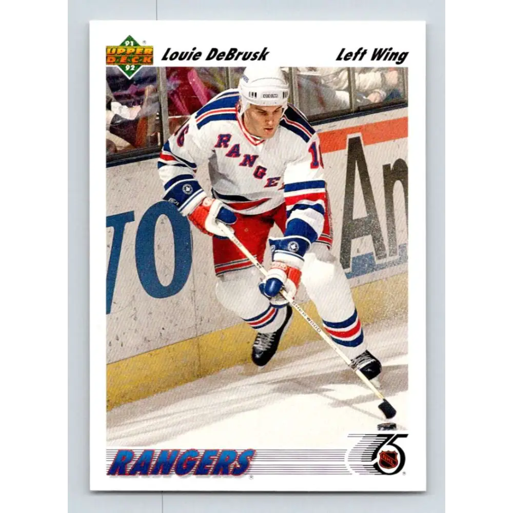 1991-92 Upper Deck #249 Louie DeBrusk NM-MT RC Rookie Edmonton Oilers Hockey Card Image 1
