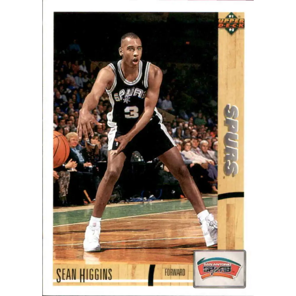1991-92 Upper Deck #25 Sean Higgins NM-MT RC Rookie San Antonio Spurs Basketball Card Image 1