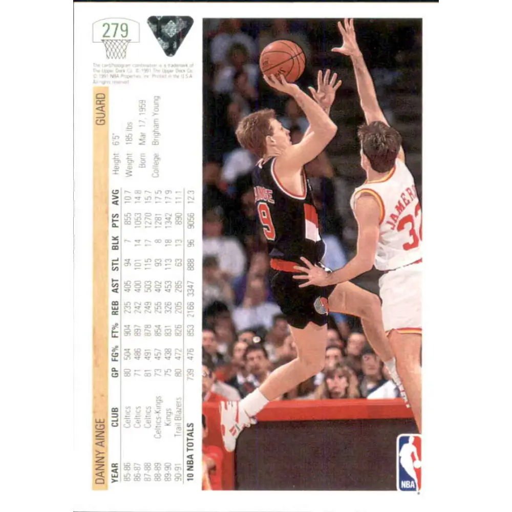 1991-92 Upper Deck #279 Danny Ainge NM-MT Portland Trail Blazers Basketball Card Image 2